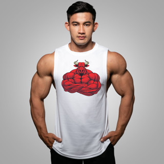 RED BULL เสื้อแขนกุดเว้าแขนกว้าง Drop Arm Sleeveless Muscle Shirt