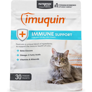 Nutramax Imuquin Immune Support Cat อาหารเสริมภูมิแมว มี เบต้ากลูแคน,โอเมก้า 3 ,EPA และ DHA ผลิตอเมริกา