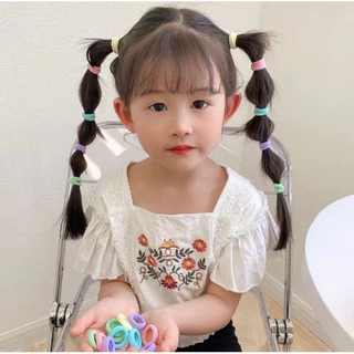 ยางมัดผมจิ๋ว สีพื้น แพ็ค50ชิ้น เด็กใช้ได้ไม่เจ็บ ยืดหยุ่นสูง (ขายส่ง15บาท) รหัสสินค้าY34