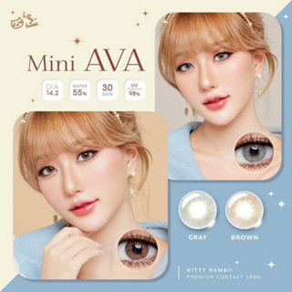 🌸 kitty kawaii : Mini Ava  สายตาปกติ ถึง -9.50 Gray / Brown คอนแทคเลนส์  ขนาด มินิ