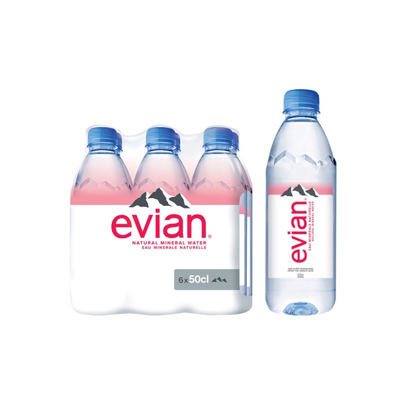 [ลดราคา ส่งไว] น้ำดื่ม Evian Natural Mineral Water เอเวียง น้ำแร่ธรรมชาติ ขวดพลาสติก 500 มล. 330 มล. แพ็ค 6 ขวด/ 1.25ล.