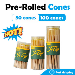 Pre Rolled Cones with Tips  กระดาษโรลสำเร็จ Naturally Slow Burning Rolling Paper กระดาษพรีโรล｜50/100ชิ้น 📦พร้อมจัดส่ง