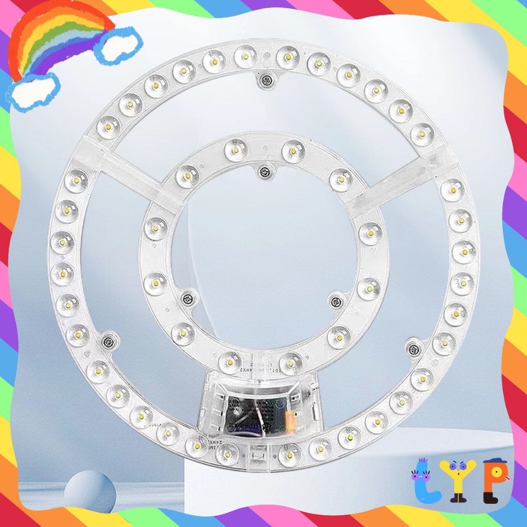 แผงไฟเพดาน LED18W/24W/36W/48W หลอดLED สำหรับโคมเพดานกลม ตัวใช้แทนหลอดนีออนกลม รุ่นประหยัด พร้อมเต๋าต