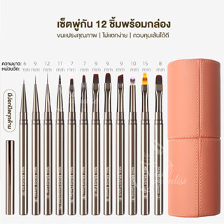 พร้อมส่งทุกวัน SET 12ชิ้น Dark Sliver ชุดพู่กันเพ้นท์เล็บ Nail Art Liner Brushes Set คุณภาพดีมาก ใช้งานได้หลากหลาย