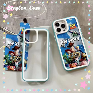 🌷Braylon🌷ขอบเต็ม ป้องกันการหล่น iphone 11 14 pro max การ์ตูน ทอย สตอรี่ สาวน่ารักหัวใจ สีฟ้า case for iPhone 12 13