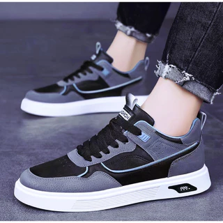 mavis.fashion รองเท้าผ้าใบผู้ชาย แฟชั่น M115 ดำ ขาว พร้อมส่ง