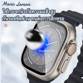 Manis Lemon การชุบ เคส ฟิล์ม กระจกเทมเปอร์ สำหรับ Smart Watch Series 9 8 3 5 4 SE 6 7 2 1 Ultra 45 44 40 41 mm มม.