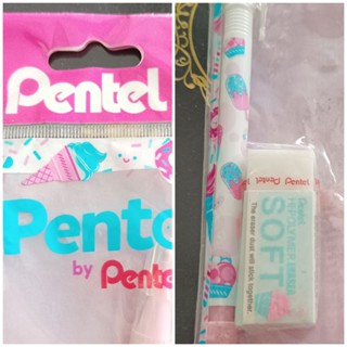 Pento by Pentel เพนเทล ดินสอกด ขนาด 0.5 มม พร้อมยางลบ ดินสอกดน่ารัก ดินสอกดลายของหวาน