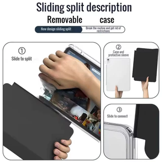 เคสสำหรับไอแพด รุ่นเเยกปก พับ Y Air11"13"/air5 /แอร์ 4/Pro11/mini 7,6 /Gen11,10 /Gen9 Slide Lock 3in1 ชาร์จปากกาในช่อง