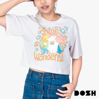 DOSH WOMENS CROPPED TOPS MY LITTLE PONY เสื้อยืดทรงครอปสั้น ผู้หญิง DPWT1011-GY