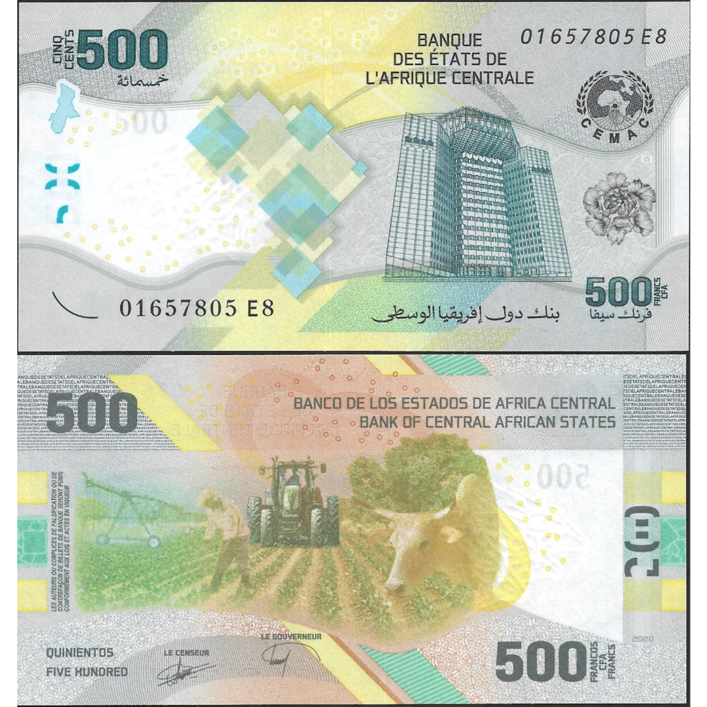 Central African States 500 Francs 2020 P 700 Hybrid Polymer UNC
