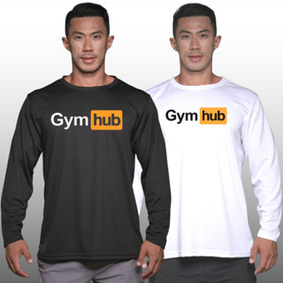 GYM HUB เสื้อแขนยาวนักกล้าม  Men’s Bodybuilding Long Sleeve Athletic Gym Shirt