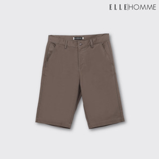 ELLE HOMME | กางเกงขาสามส่วน กระเป๋าลึก ระบายอากาศได้ดี มียางยืดปรับขนาดเอวได้ สีน้ำตาลเข้ม | W8L272