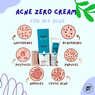 ACNE ZERO CREAM แอคเน่ ซีโร่ ครีม 10 กรัม   ครีมแต้มสิว สำหรับสิวทุกชนิด ไม่มีสารเคมีต้องห้าม สารสกัดจากธรรมชาติ 100%