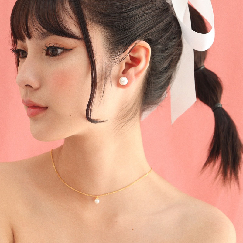 RINDA.STUDIO - RD Pearl stud 🐚 (4/7/10 mm)(ต่างหูก้าน)