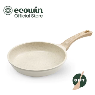 Ecowin กระทะทอดมีฝา หินไมฟานไม่ติด ก้นแบน ไม่ติด ทำความสะอาดง่าย เหมาะกับเตาทุกประเภท ขนาด 20/24/26/28