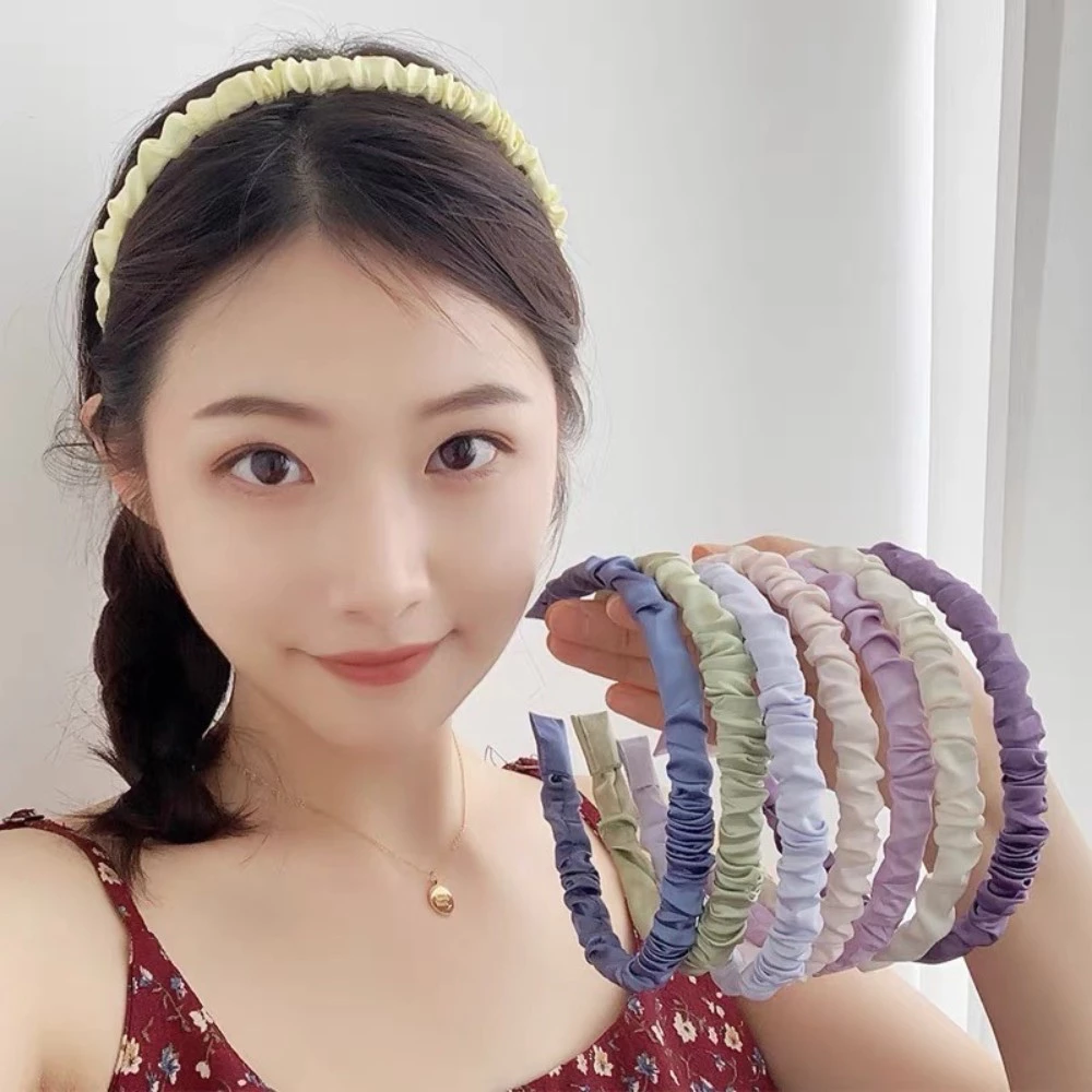 Fashion ที่คาดผม ผ้าซาติน สไตล์เกาหลี แฟชั่นสำหรับผู้หญิง พร้อมส่งจากไทย Q-158
