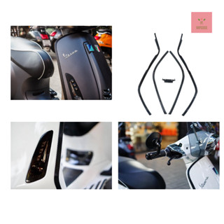 คิ้วบังลมหน้า บังลมหน้า 5 ชิ้น สีดำ เวสป้า for VESPA Primavera,sprint