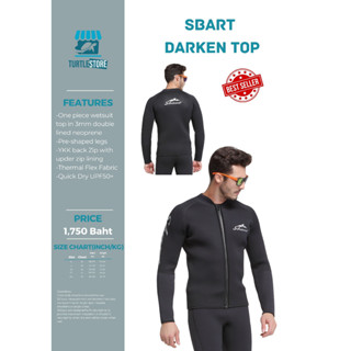 Wetsuit Men Top เนื้อผ้า Neoprene 3m สำหรับดำน้ำ เสื้อ Wetsuit Sbart​ Black Silver 3mm พร้อมส่ง