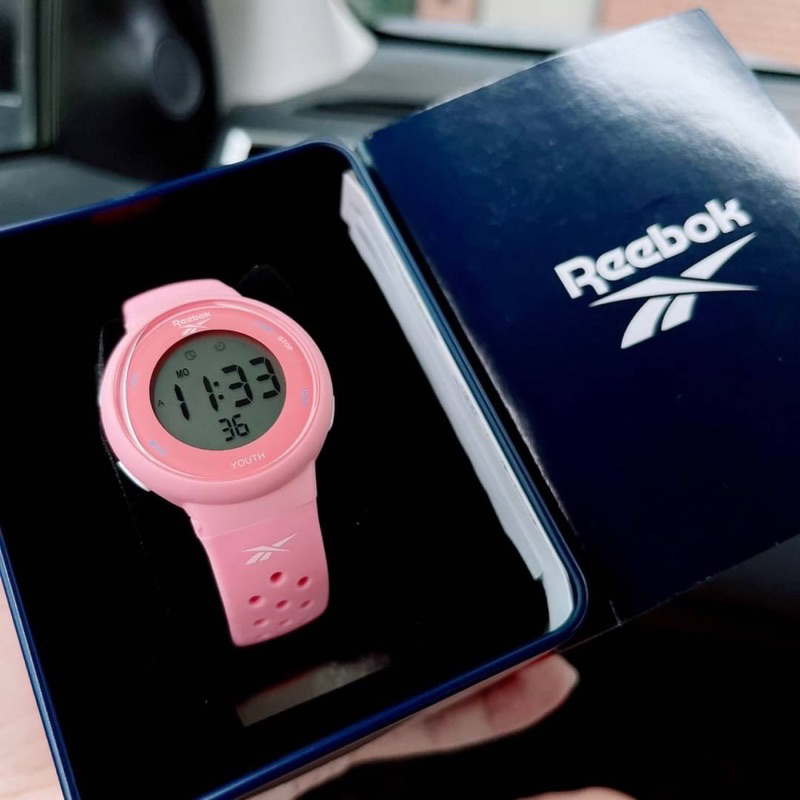 นาฬิกาดิจิทัล Reebok Digital watch หน้าปัดกลม 37 มม. สีชมพู