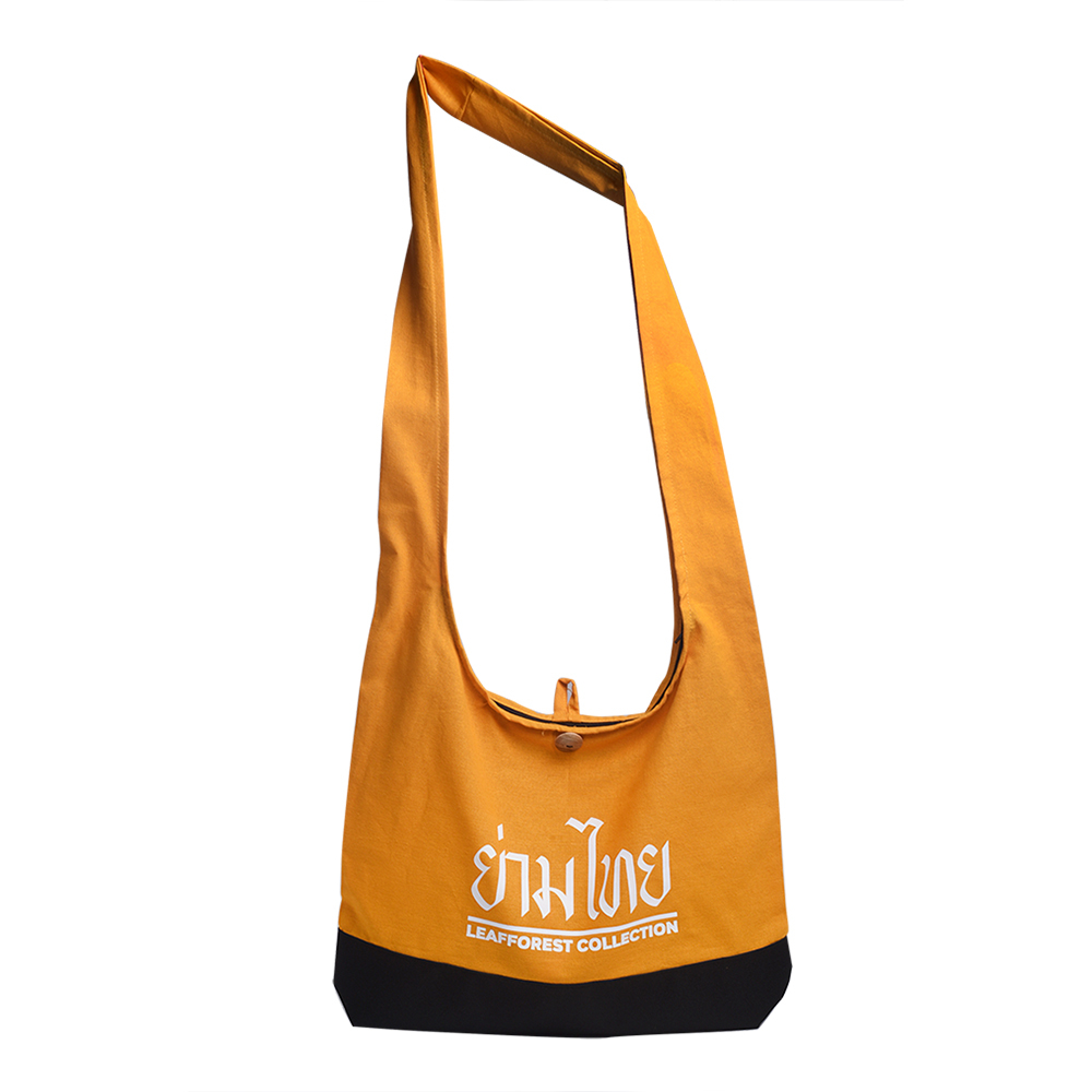 LEAFFOREST ย่าม กระเป๋าย่าม ย่ามไทย สีล้วนทรงสวย สไตล์คุมโทน ย่ามพื้นเมือง ผ้าCotton (แท้)(ฟรีพวงกุญแจ)