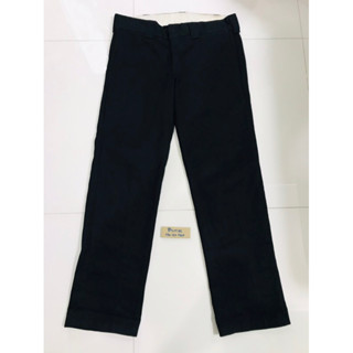 Dickies 873 สีดำสนิท ทรงกระบอกเล็ก ซิปสั้น วัดจริง34 ยาว41 ขา8.5 เป้า10 ราคา 650฿