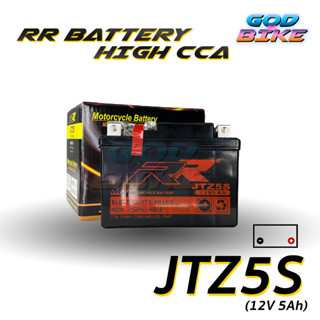 แบตเตอรี่ RR JTZ5S (HighCCA) เทียบเท่า Yuasa YTZ5s สำหรับ Click110, MSX, Waveทุกรุ่น, FINO, SCOOPYi,Dream, Step125, Spar