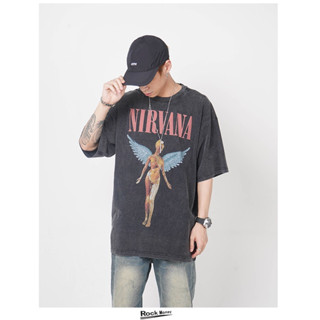 Spenzer.street | 🖤Angel nirvana tee  โอเวอร์ไซส์ เสื้อผ้าสตรีท เกาหลี y2k แฟชั่น ทราวิส 2pac ฮิต 2023 มาใหม่