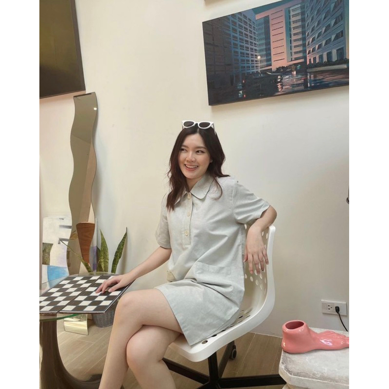 93flavorsofficial Dabby dress สี Avacado