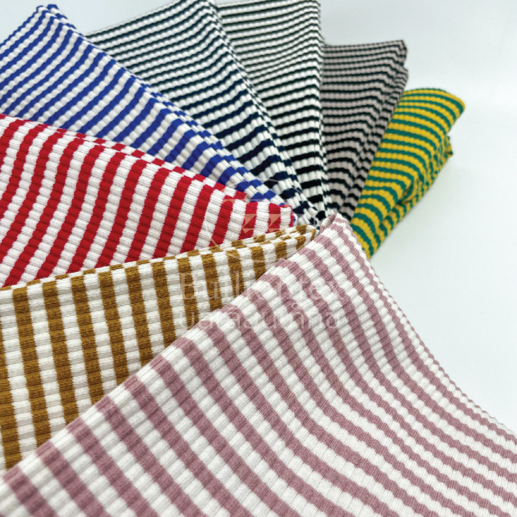 ผ้าร่องเจอร์ซี่ สไตร์ท Jersey Rib Stripe เนื้อผ้าสัมผัสนุ่ม ระบายอากาศดี มีความยืดหยุ่น ขนาด 1 กิโล ราคา ถูกที่สุด ดีลบีเคเค แกลเลอรีภาพที่ 9