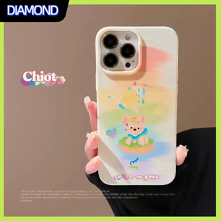 💲คูปองเคลม💲เคสไอโ case for iphone 11 12 สุนัขแฮมเบอร์เกอร์สายรุ้ง เคส 14 13 12 11 pro max ทนต่อการขีดข่วน