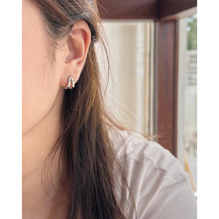 A.piece ต่างหู [silver 925 post] Simple two line one-touch
