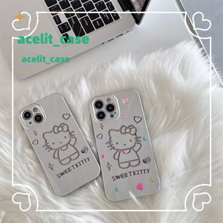 ❤️ส่งของขวัญ❤️ เคสไอโฟน 11 12 13 14 Pro Max HelloKitty ความนิยม แฟชั่น เรียบง่าย ระดับสูง Case for iPhone สไตล์วรรณศิลป์