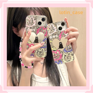 🎁ส่งของขวัญ🎁เคสไอโฟน สำหรับ 11 13 for iPhone Case 14 12 Pro Max น่ารัก การ์ตูน โซ่มุก กันกระแทก ปกป้อง เคสโทรศัพท์