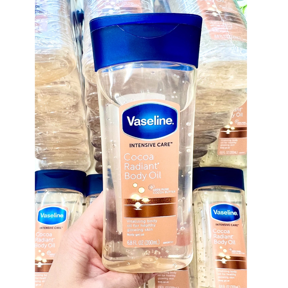 Vaseline Intensive Care Cocoa Radiant Body Oil 200 ml ✨ ผิวโกลว์ฉ่ำ นำเข้าจากอังกฤษ​ 🇬🇧 วาสลีน ออย