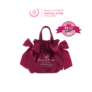 Maison De FLEUR - Two Way Gathered Tote Bag กระเป๋าถือ ผ้าซาติน ทรงขนมจีบ ดีไซน์น่ารัก