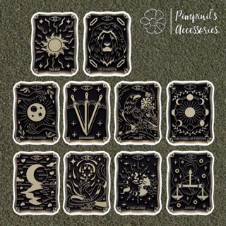 ʕ •ᴥ•ʔ ✿ พร้อมส่ง : เข็มกลัดทาโรต์พระอาทิตย์, พระจันทร์,และดวงดาว | Tarot Card - Sun, Moon &amp; Star Enamel Brooch Pin Set.