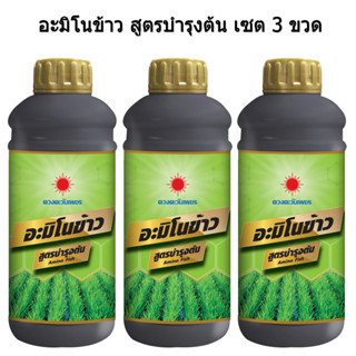 อะมิโนข้าว สูตรบำรุงต้น (3 ลิตร) สำหรับบำรุงต้น-ใบ แตกกอ แตกรากดี ข้าวแตกกอใหญ่ ลำต้นแข็งแรง ใบเขียวตั้งตรง เขียวเข้ม