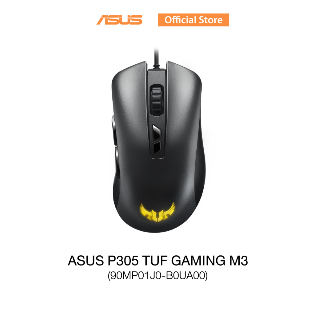 ASUS P305 TUF GAMING M3 (90MP01J0-B0UA00), ergonomic wired RGB gaming mouse with 7000-dpi sensor, lightweight build, durable coating, heavy-duty switches, seven programmable buttons and Aura Sync.