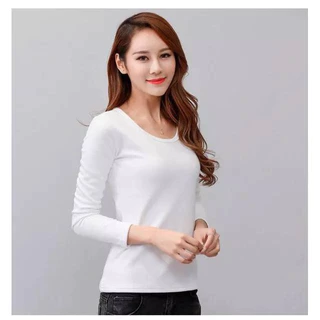 เสื้อคอกลมแขนยาว เต็มตัว (ผ้าคอตตอน) ทรงสวย สินค้าขายดี