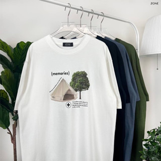 เสื้อยืด AnyWear ลาย memorie ผ้าCotton100% ผ้านุ่ม ทรงเกาหลี ใส่สบาย