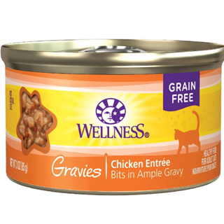 (85 g) อาหารเปียกแมวเกรวี้  รสไก่ Wellness Complete Health Gravies Grain Free Canned Cat Food, Chicken Dinner, 3 Oz