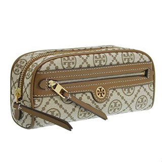 Tory Burch Pouch Beige Brown 82938 Canvas Leather TORY BURCH Pen Case Pencil Womens