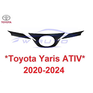 ครอบโลโก้หน้า สีดำด้าน  TOYOTA YARIS ATIV 2020 - 2024 โตโยต้า ยาริส เอทีฟ ครอบ โลโก้หน้า กระจังหน้า คิ้วหน้ากระจัง 2021