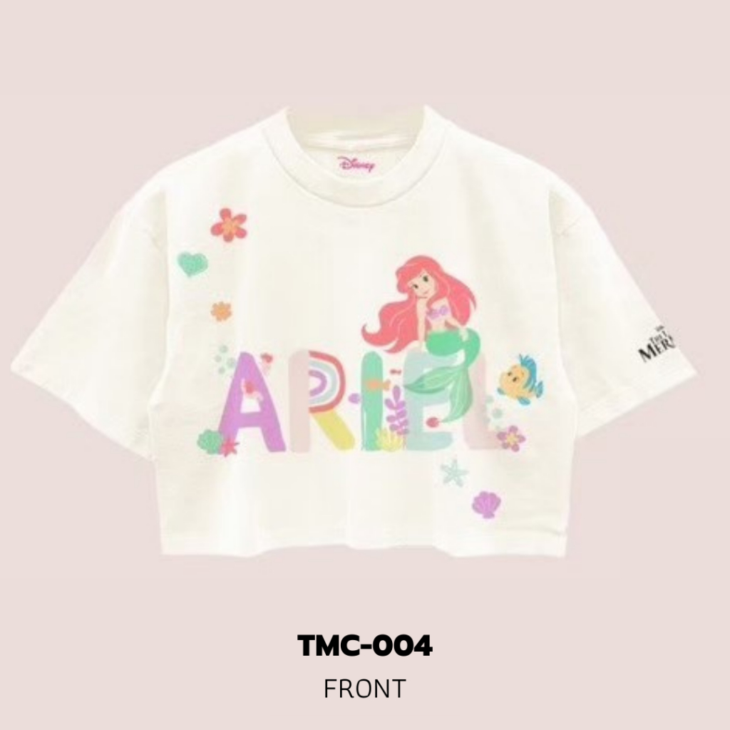 Power 7 Shop เสื้อครอป The Little Mermaid ลิขสิทธ์แท้ DISNEY (TMC-004)