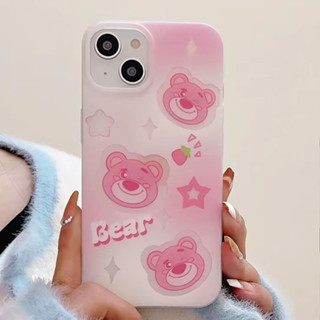 ❤️จัดส่งทันที❤️เคสไอโฟน11/12/13/14 Pro max เคสเลเซอร์ Cute Strawberry Bear Laser Case For iPhone 11,12,13,14,14PM,13PM