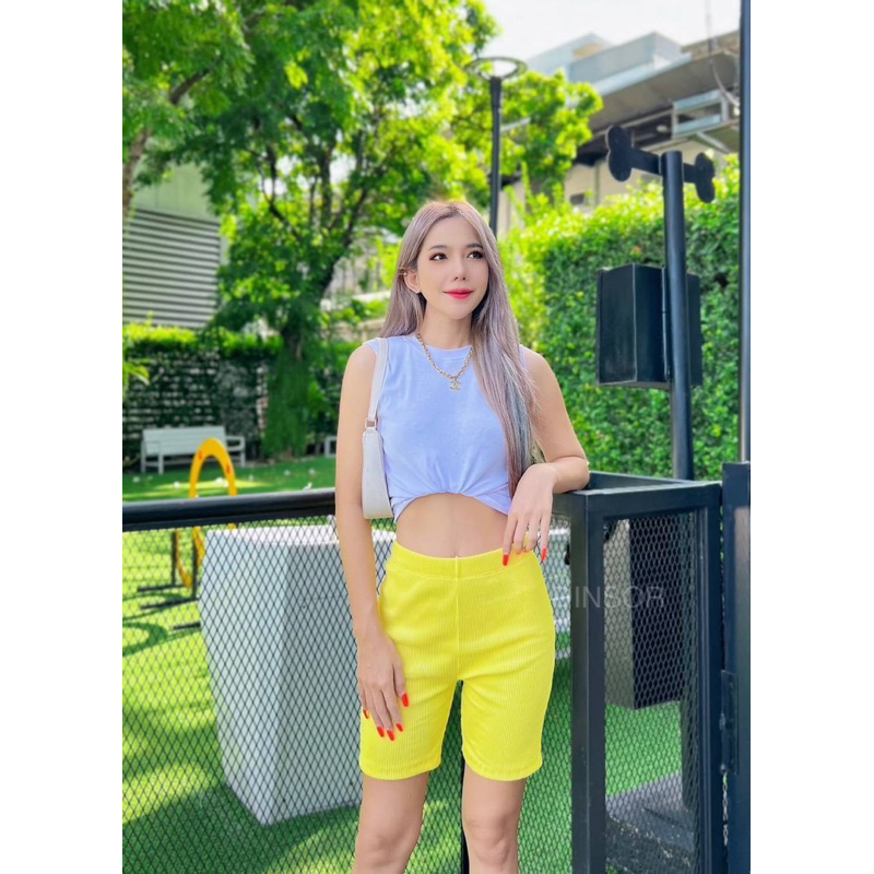 No85 กางเกงขาสั้น สามส่วน ไบเกอร์ ผ้าเกรดพรีเมี่ยม มีไซส์S, XL(สาวอวบ) - รูปที่ 4