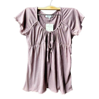 เสื้อยืด Cinema Club คอผูก สีม่วงกะปิ มือ1ป้ายห้อย