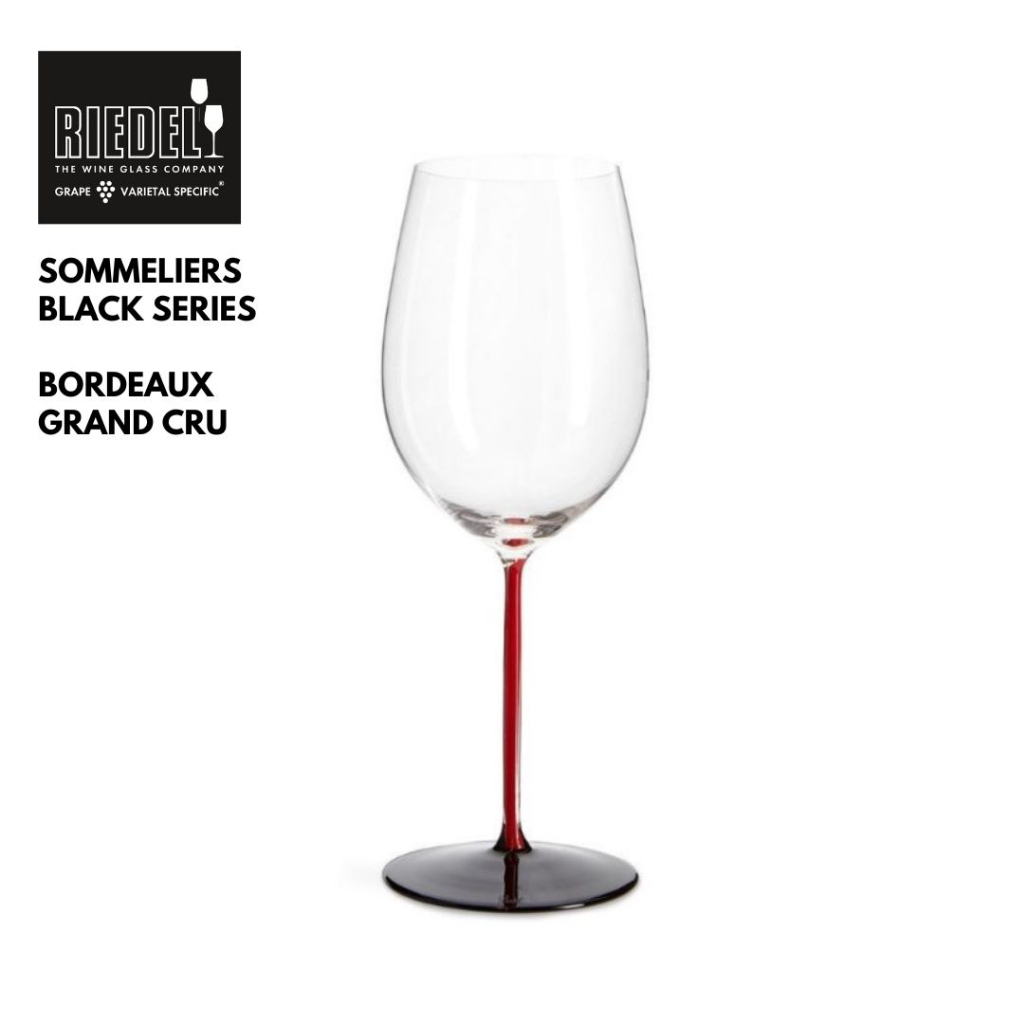 RIEDEL SOMMELIERS BLACK SERIES COLLECTOR 'S EDITION RED WINE GLASS : BORDEAUX GRAND CRU RED/BLACK