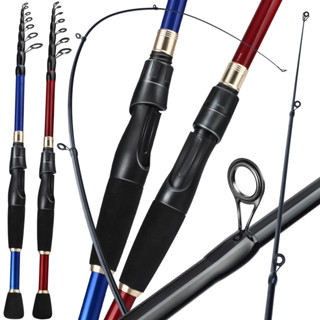 1.8-2.4m คันหล่อปั่น Ultralight telescopic คันเบ็ดคาร์บอนไฟเบอร์ อุปกรณ์ตกปลา Fishing Tackle